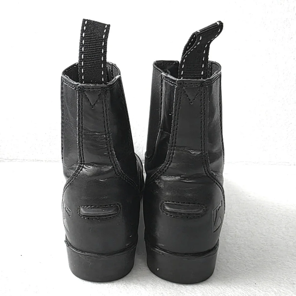 Riding Sport Dover Saddlery Kids Black Front Zip Paddock Boots K8666 Size 2